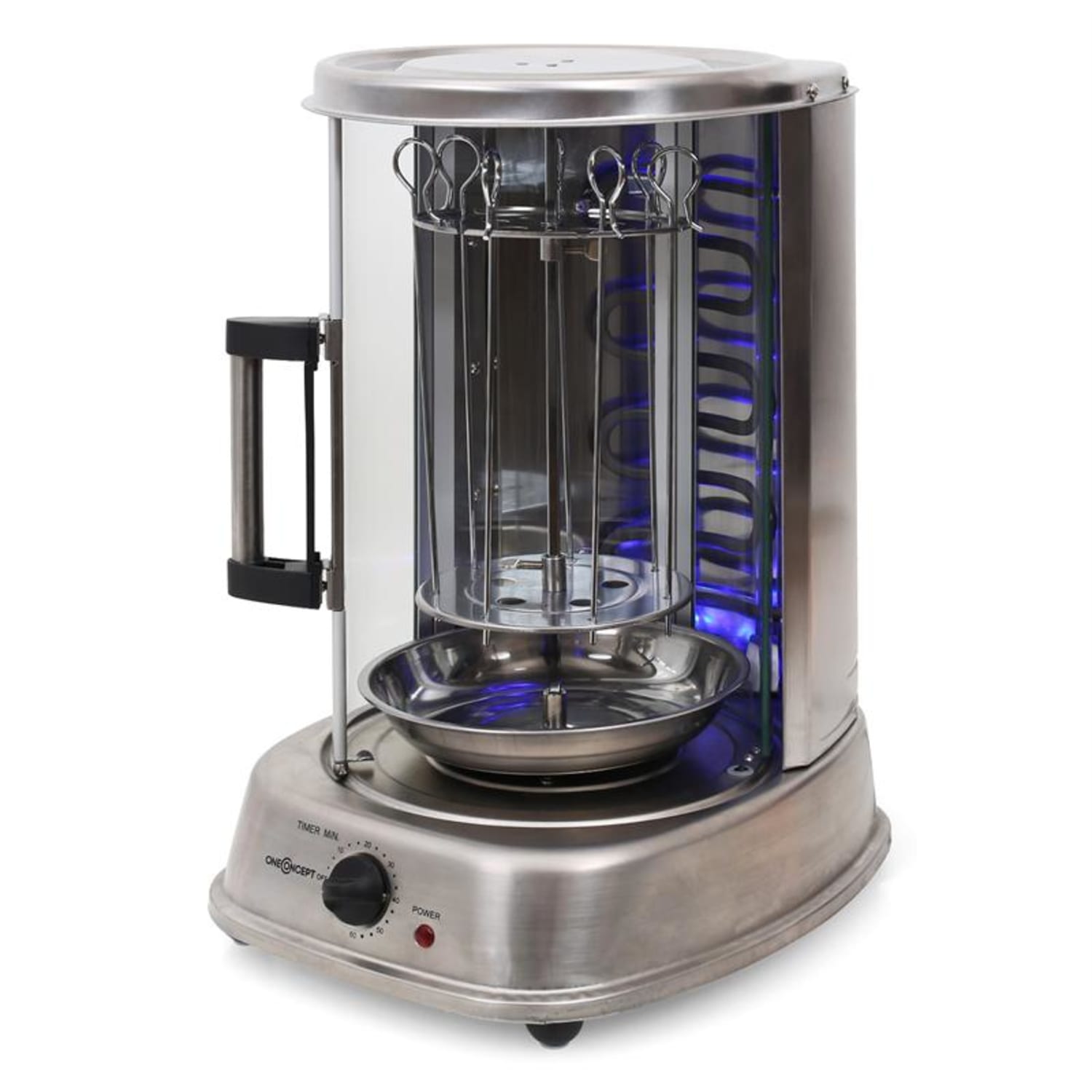 Kebap Master Pro Vertikalgrill 1500W Edelstahl inkl. Spieß Set