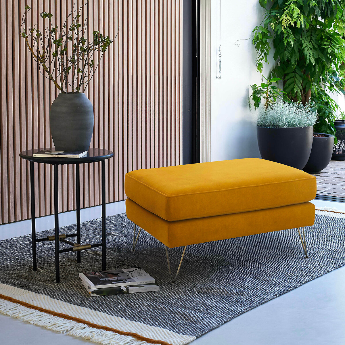 LA REDOUTE INTERIORS<br>Puffe em veludo, Topim