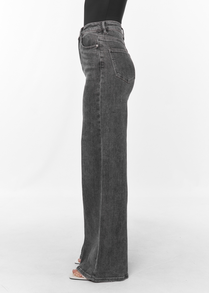 Wide leg stretch jeans grijs