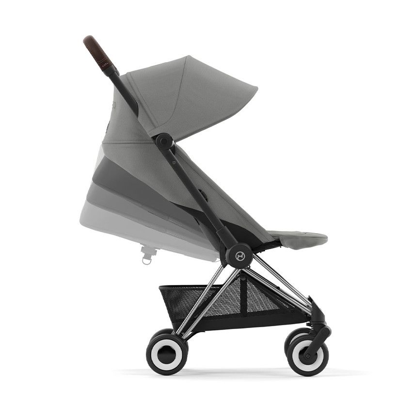 Poussette ultra-compacte Coya chrome/mirage grey - Ecru
