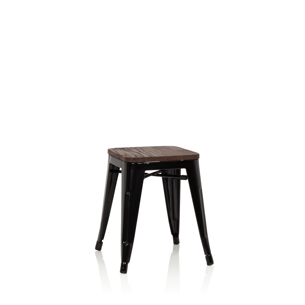 Bistrohocker VANTAGGIO W Stahl / Ulmenholz ohne Armlehnen hjh OFFICE
