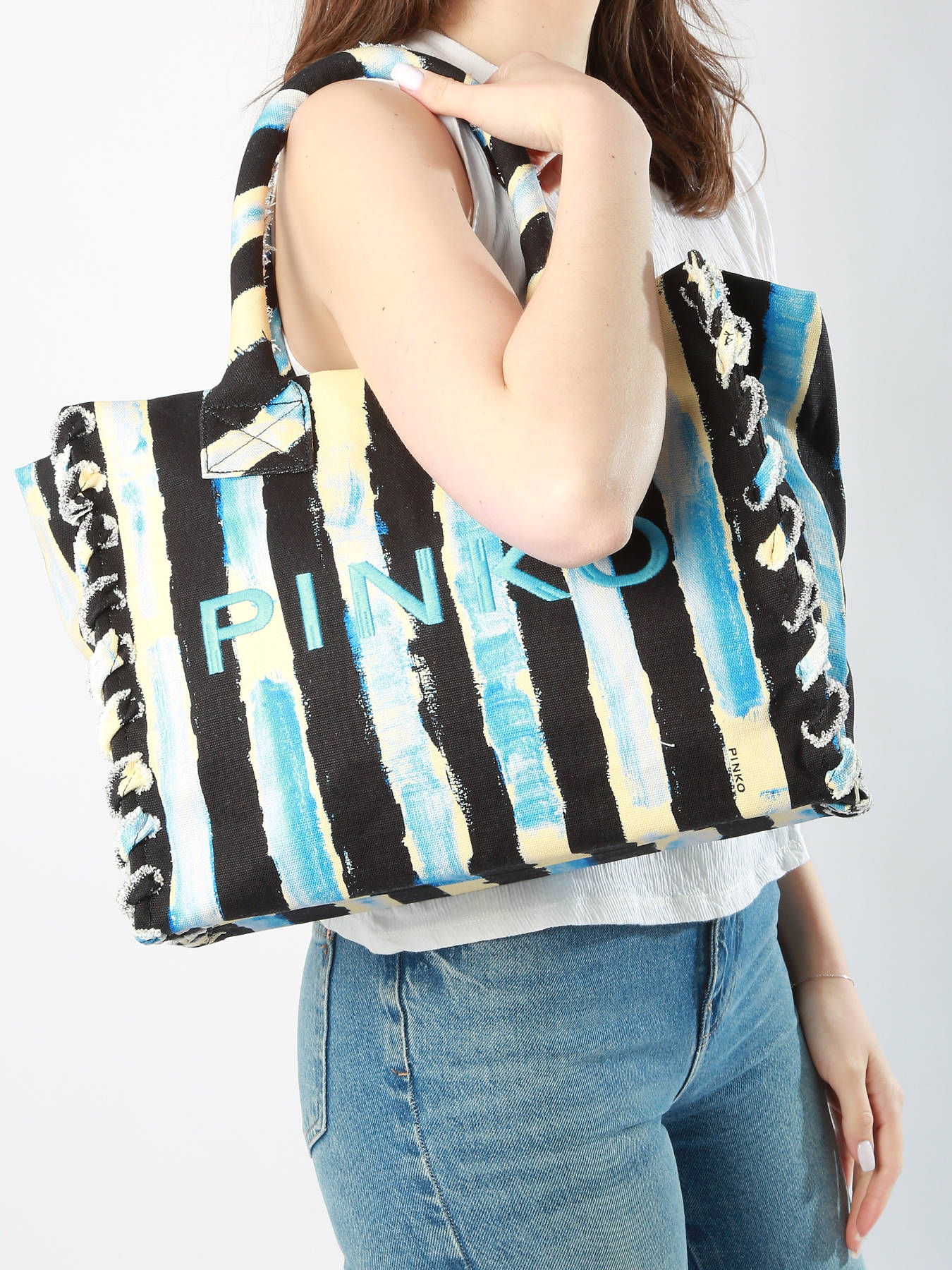 Sac port paule Logo shopper coton PINKO