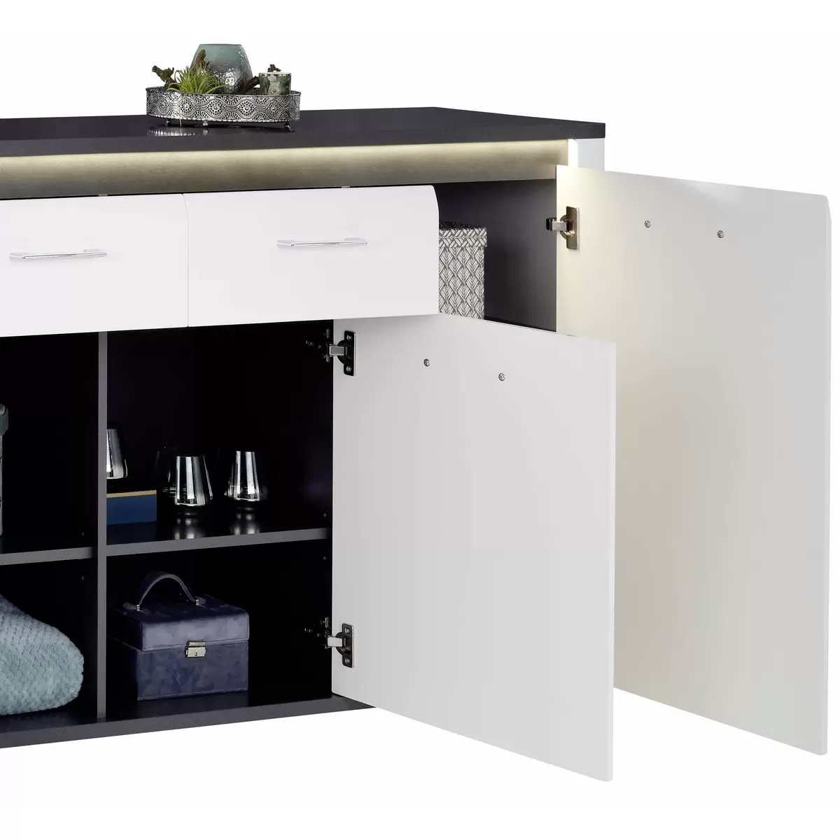 Sideboard Alassio weiss,grau