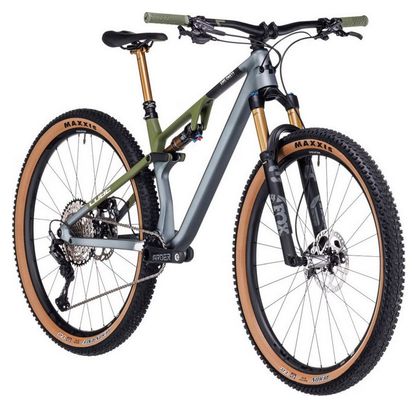 VTT Tout-Suspendu Cube AMS One11 C:68X TM 29 Shimano XT 12V 29'' Gris Flash Vert Olive