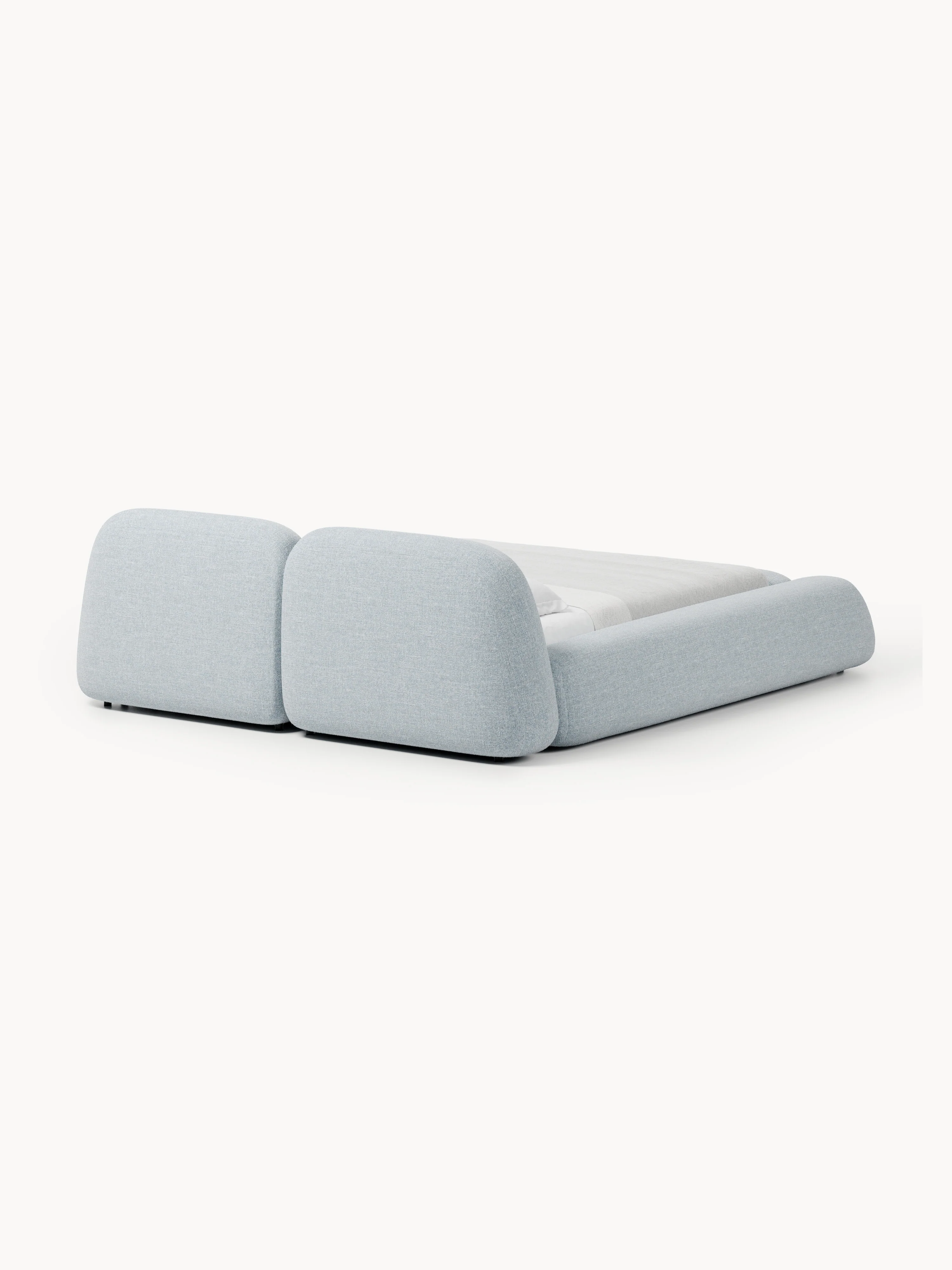 Bouclé gestoffeerd bed Wolke