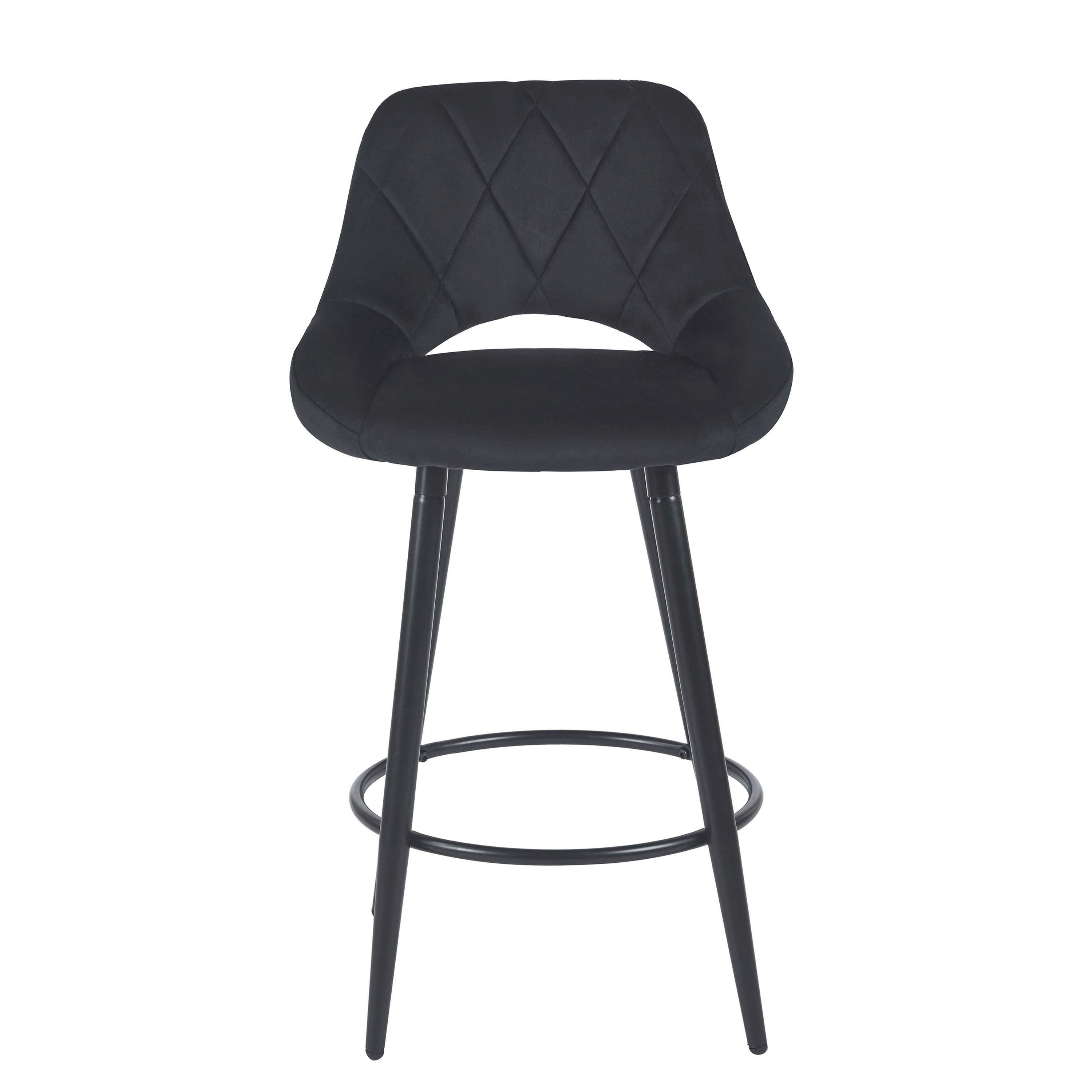 Barhocker Samt GORDON 2er Set anthrazit