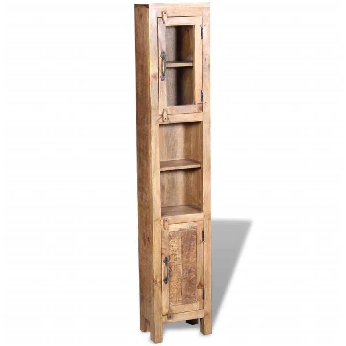 vidaXL Meuble Toilette + Miroir + 2 Armoires - Bois Manguier