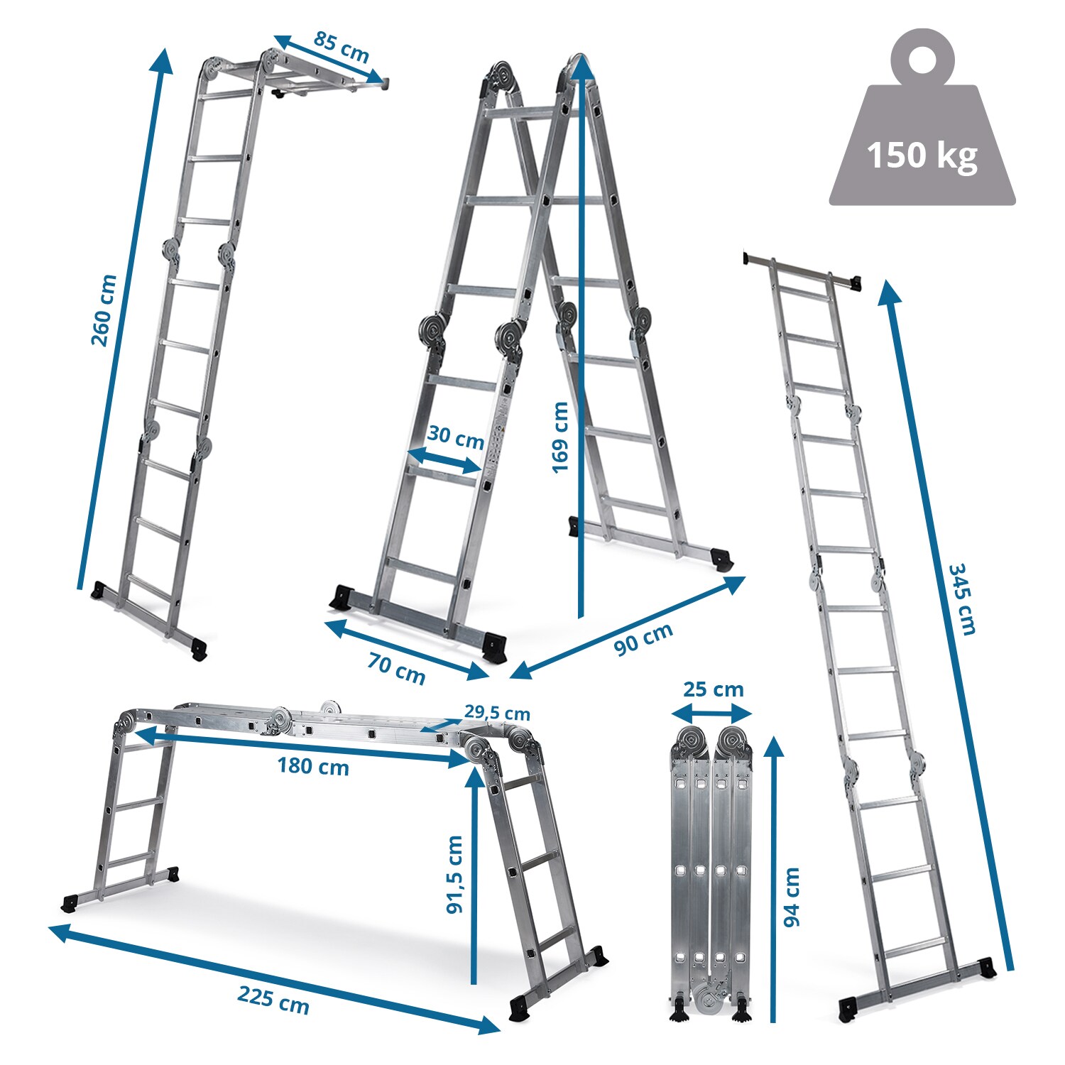 Klappleiter SOLID W3 Aluminium hjh OFFICE