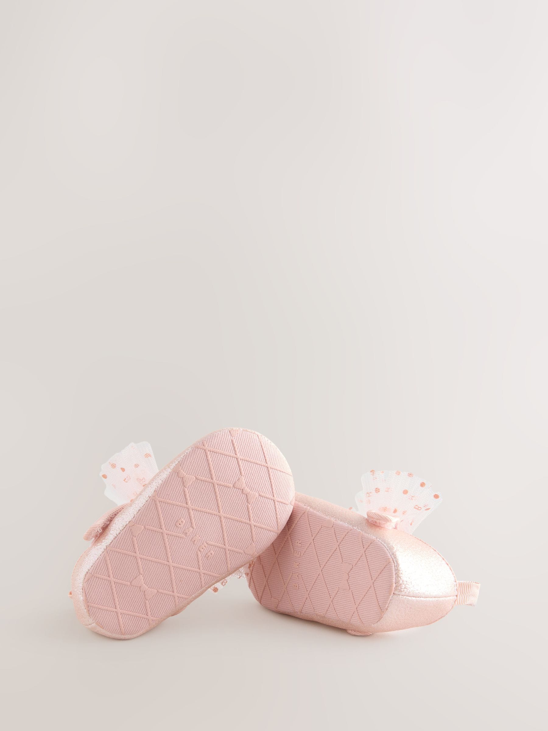 Roze - Baker by Ted Baker babyslofjes met strik voor meisjes