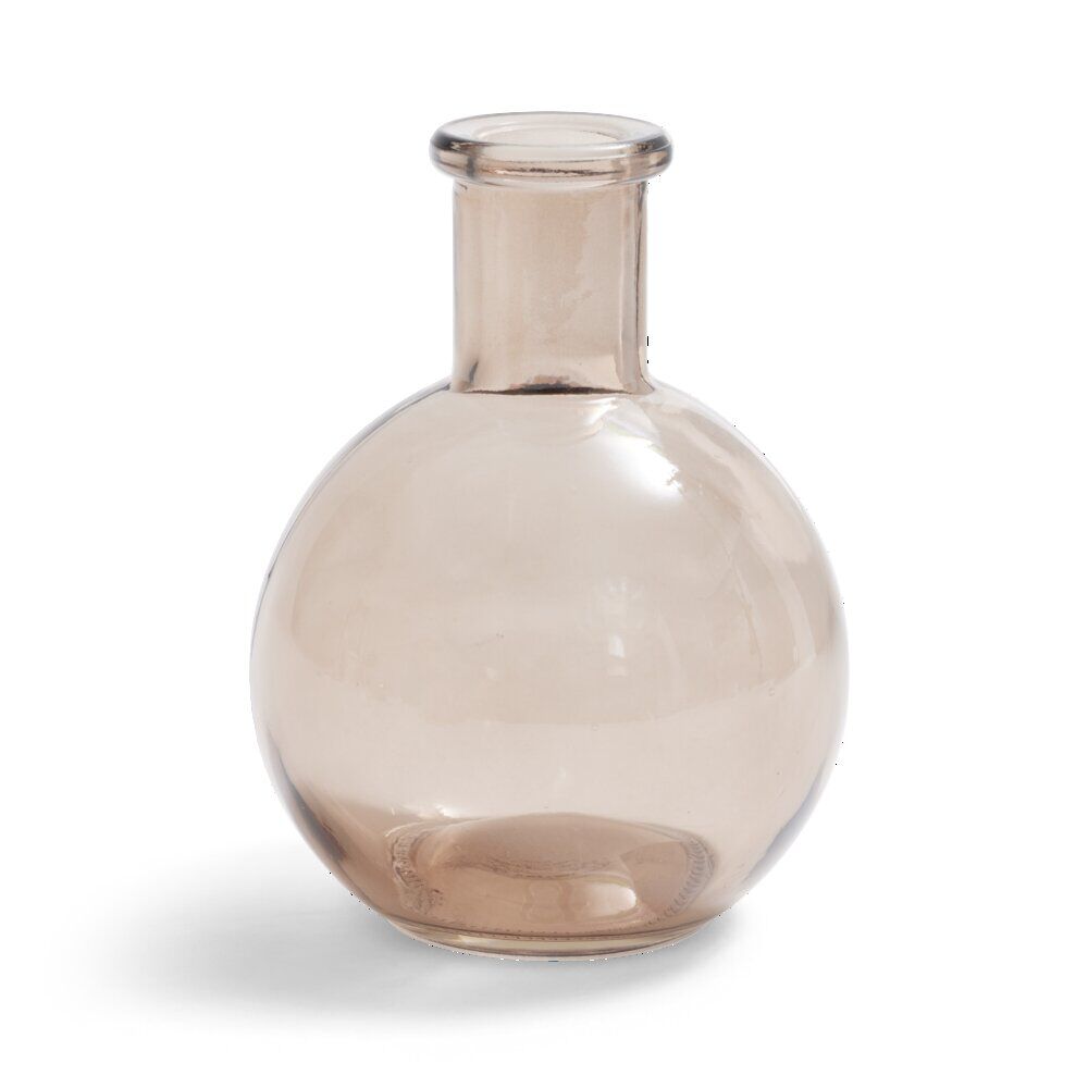 Soliflore ballon verre rose Ø8xH10,5cm