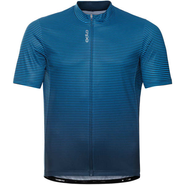 Maillot vélo ODLO ESSENTIAL PRINT STAND-UP COLLAR S/S FZ INDIGO BUNTING/BLUE WING TEAL