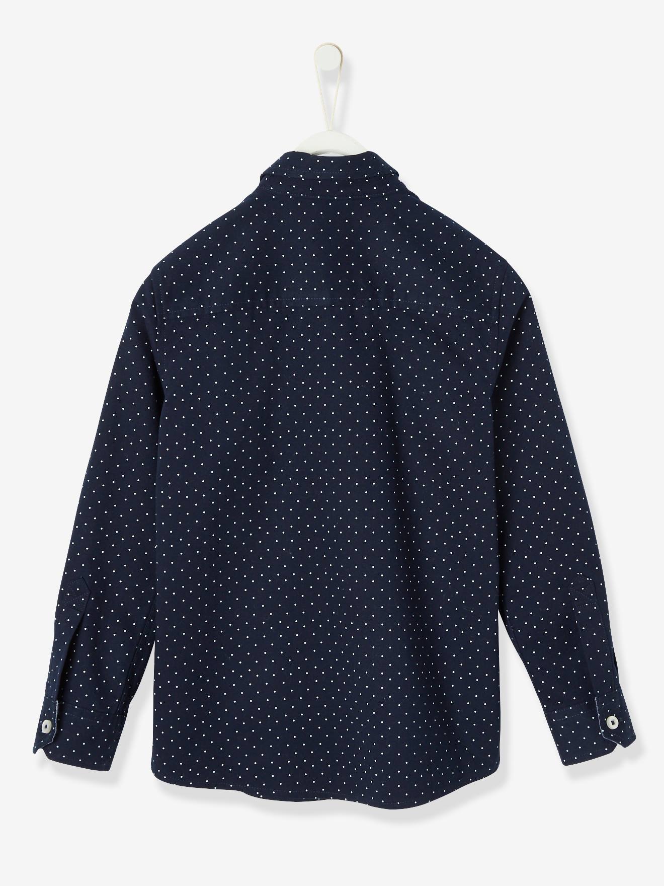 Camisa infantil com estampa de bolinhas azul-claro