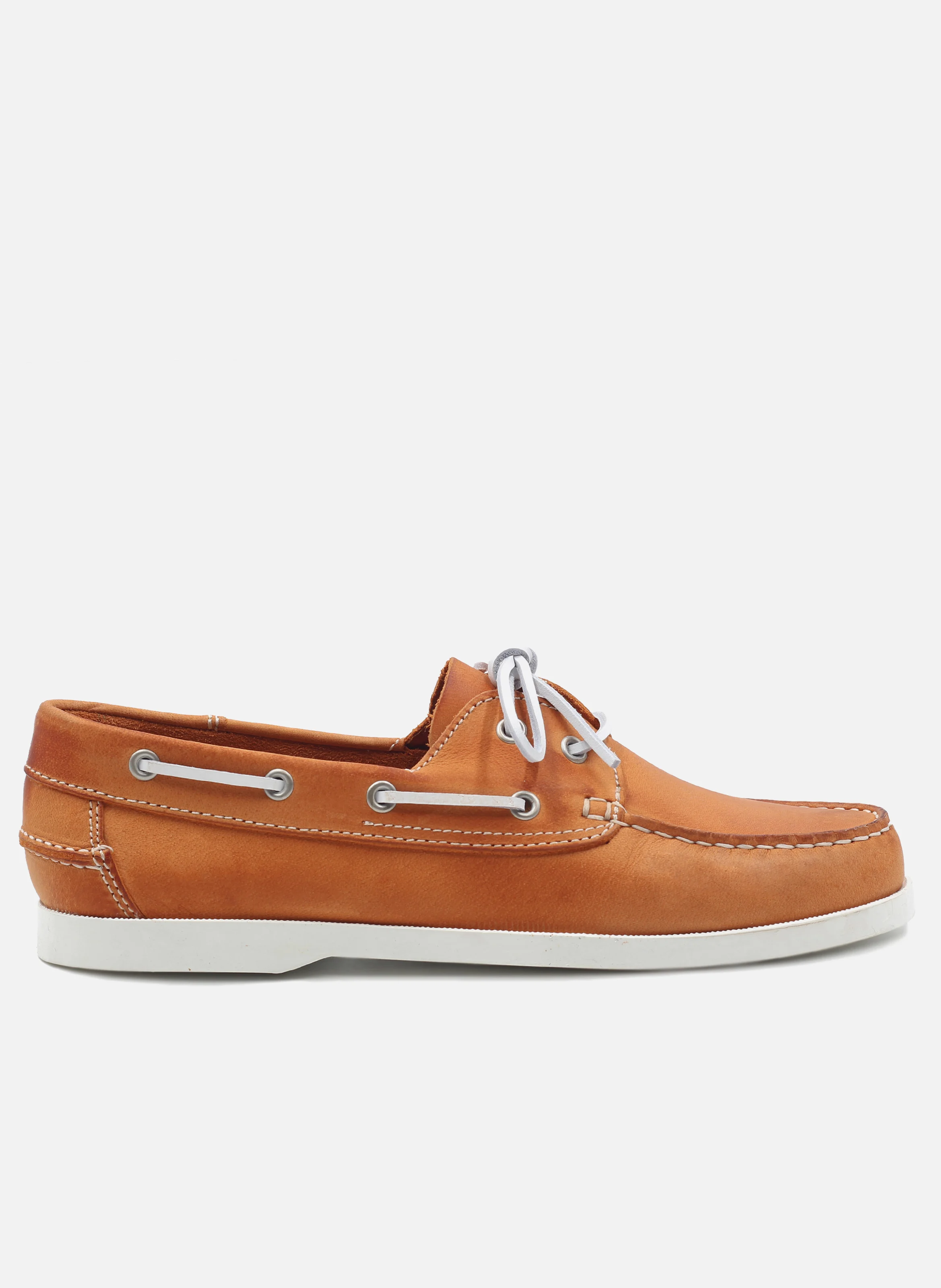 Chaussures bateau cuir mat brossé | Orange
