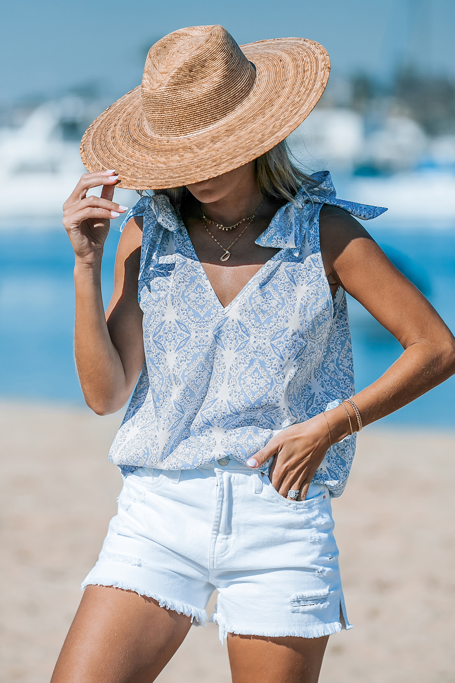 Haut à nouer sur les épaules boho