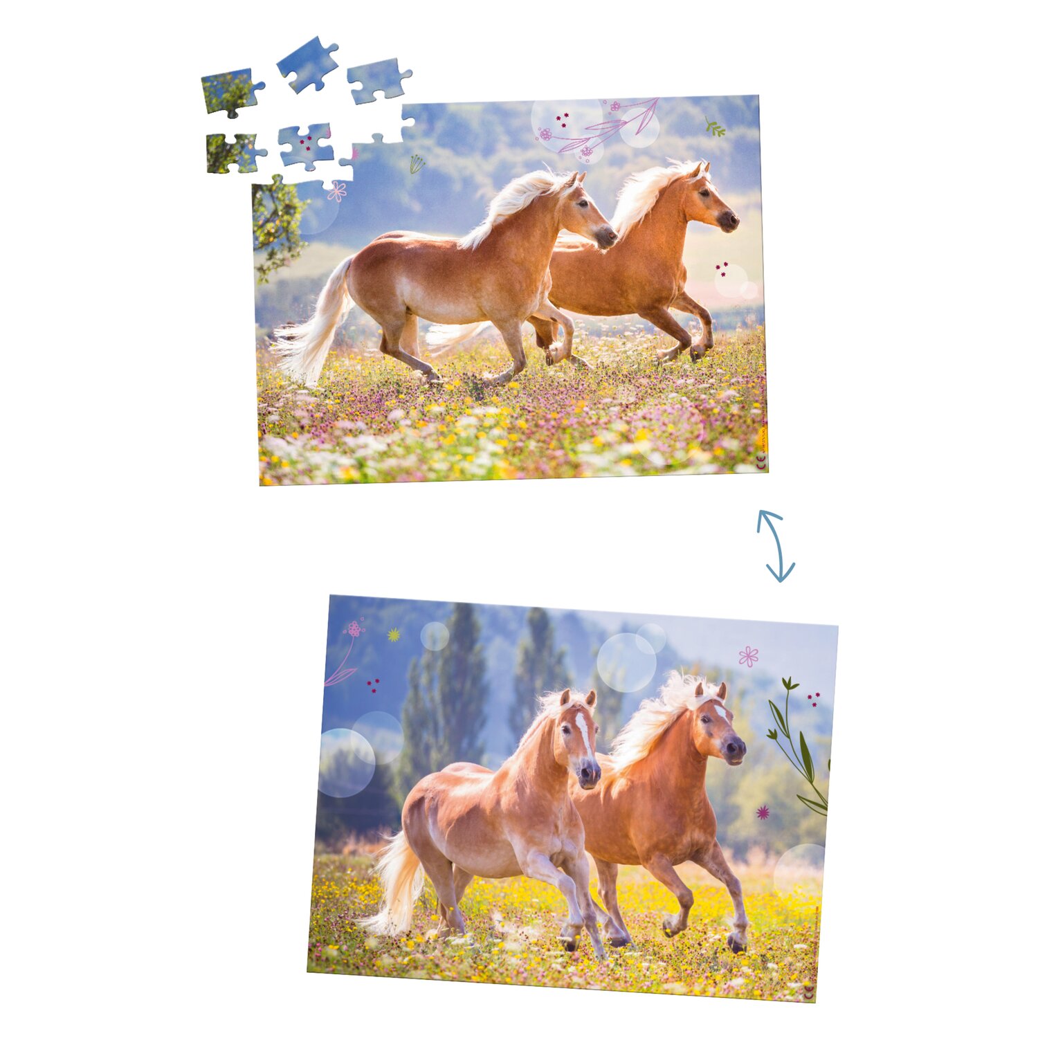 DIE SPIEGELBURG Lentikular Puzzle Pferdefreunde