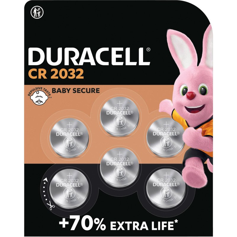 Duracell - Pack de 6 piles bouton Lithium CR2032 - 3V