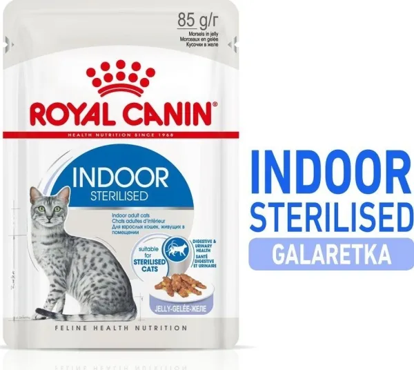 Royal Canin Indoor Sterilized, Voksen, Enhver race, Kød, 12x85 g