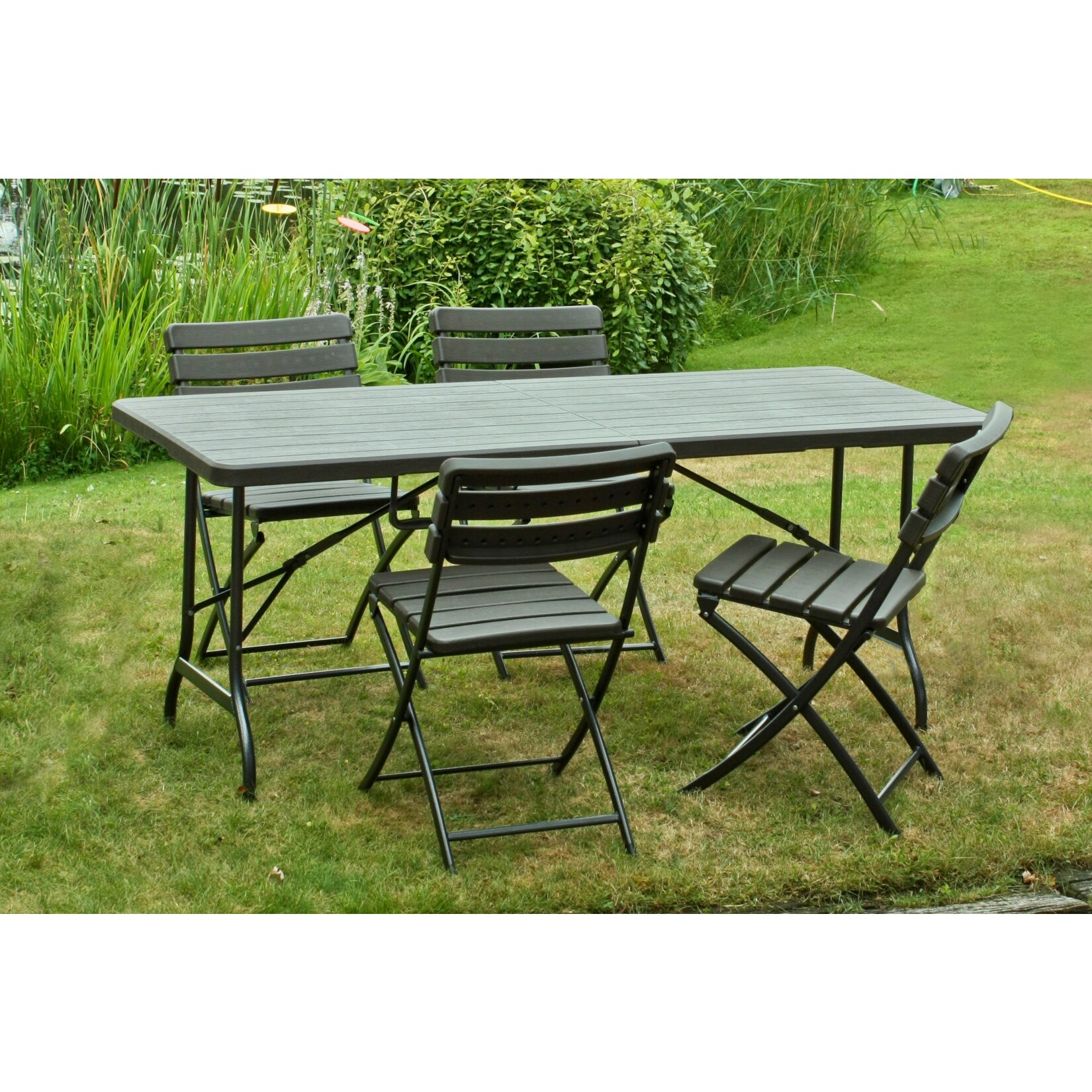 5tlg. Tischgruppe Gartenmöbel Gartentisch Stuhl Garten Sessel Camping Tisch