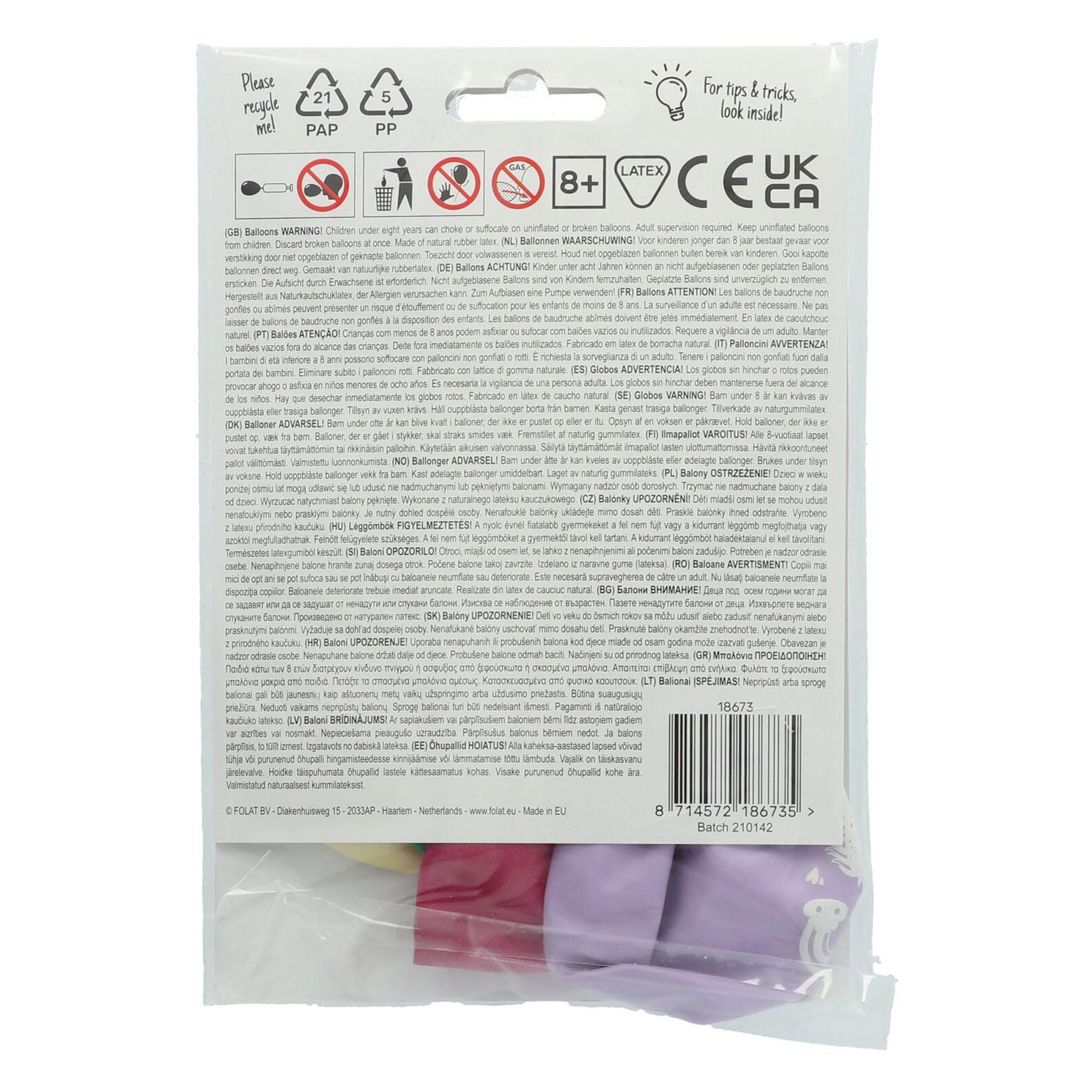 Latex Ballonnen Unicorns & Rainbows, 6st.