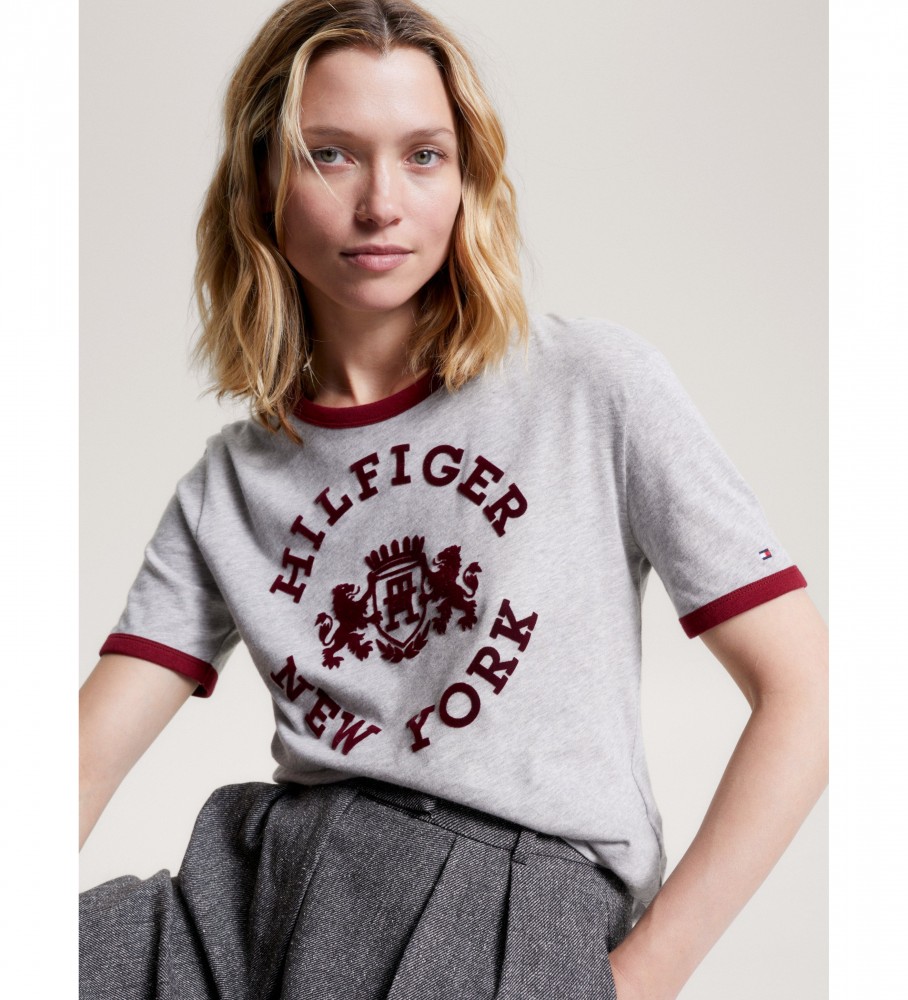 Camiseta Tommy Hilfiger Velvety Gray College Logo