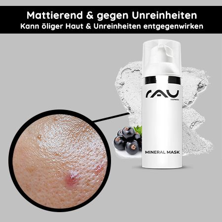 RAU Cosmetics Mineral Maske gegen Pickel und unreine Haut mit Rügener Heilkreide & Zink