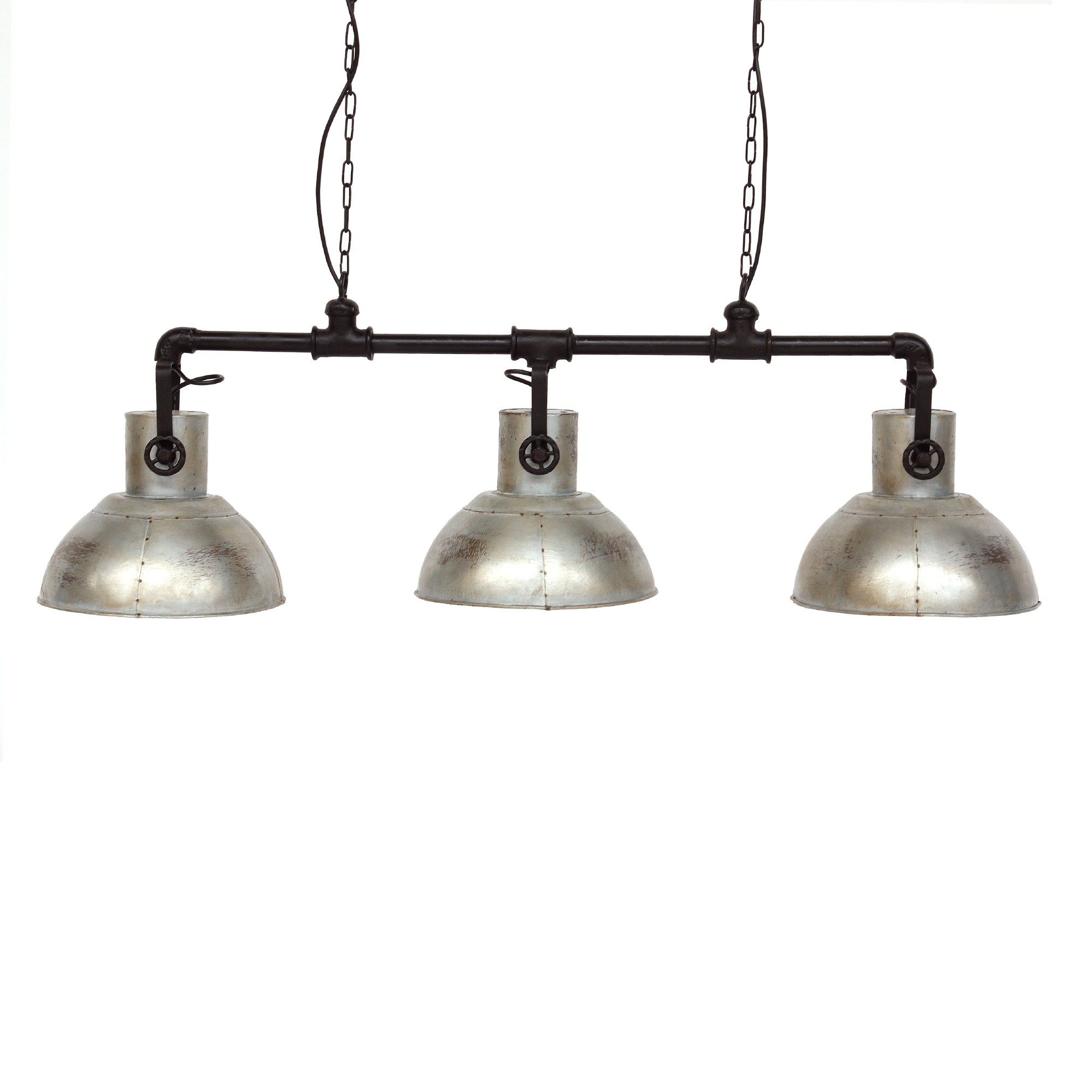 3-er Leuchte 'Rod', silber, schwarz,  L 125 cm, B 30 cm, H 140 cm von fischer's lagerhaus