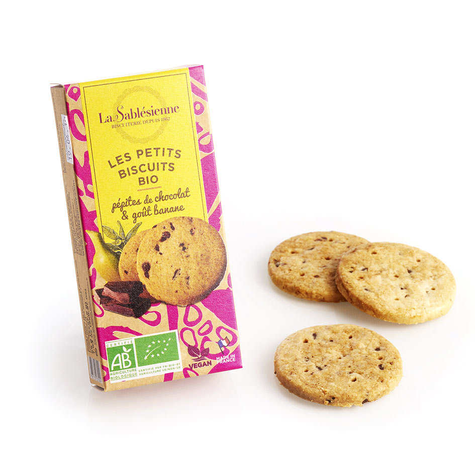 Sablés bio à la banane et aux pépites de chocolat