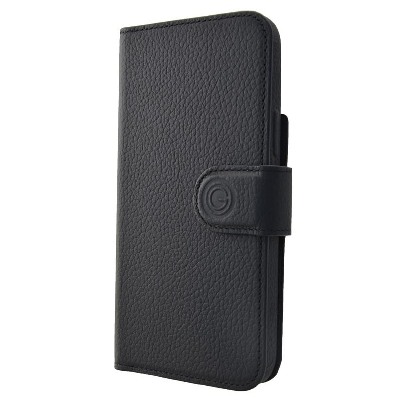 2in1 iPhone 13 Echtleder Magnet Wallet Case Tasche Flip Cover (JOSSIP13-M01) - Schwarz