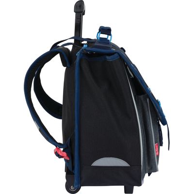 Cartable à roulettes Kickers Boy - 38 cm - 2 compartiments - noir et gris chine - Oberthur