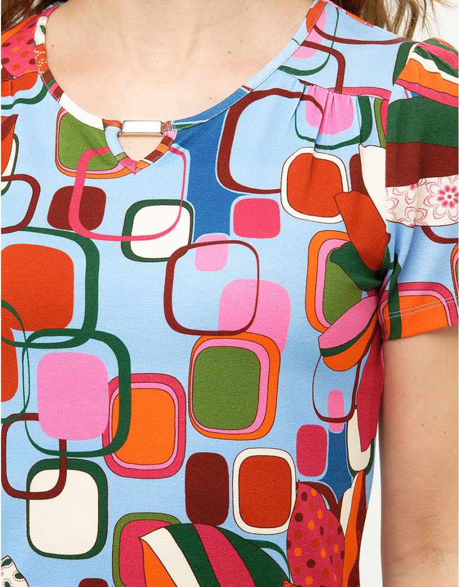 T-shirt pop rouge et ciel