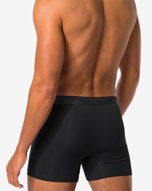 2 boxers homme modèle long coton real lasting noir