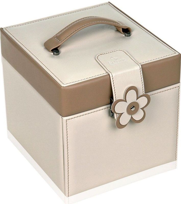 Sacher - Sieradendoos - Bella Fiore Erika - Creme - Imitatieleer - Afsluitbaar