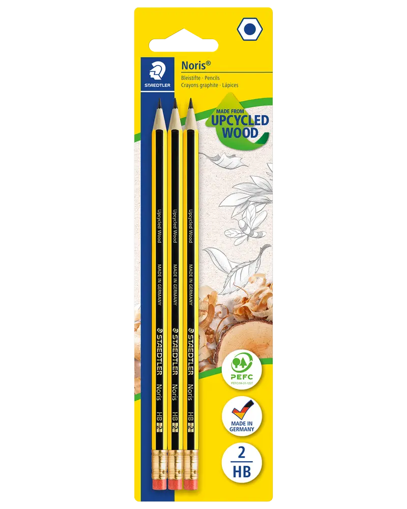 Staedtler Blyant Noris HB med viskelæder 3-pak