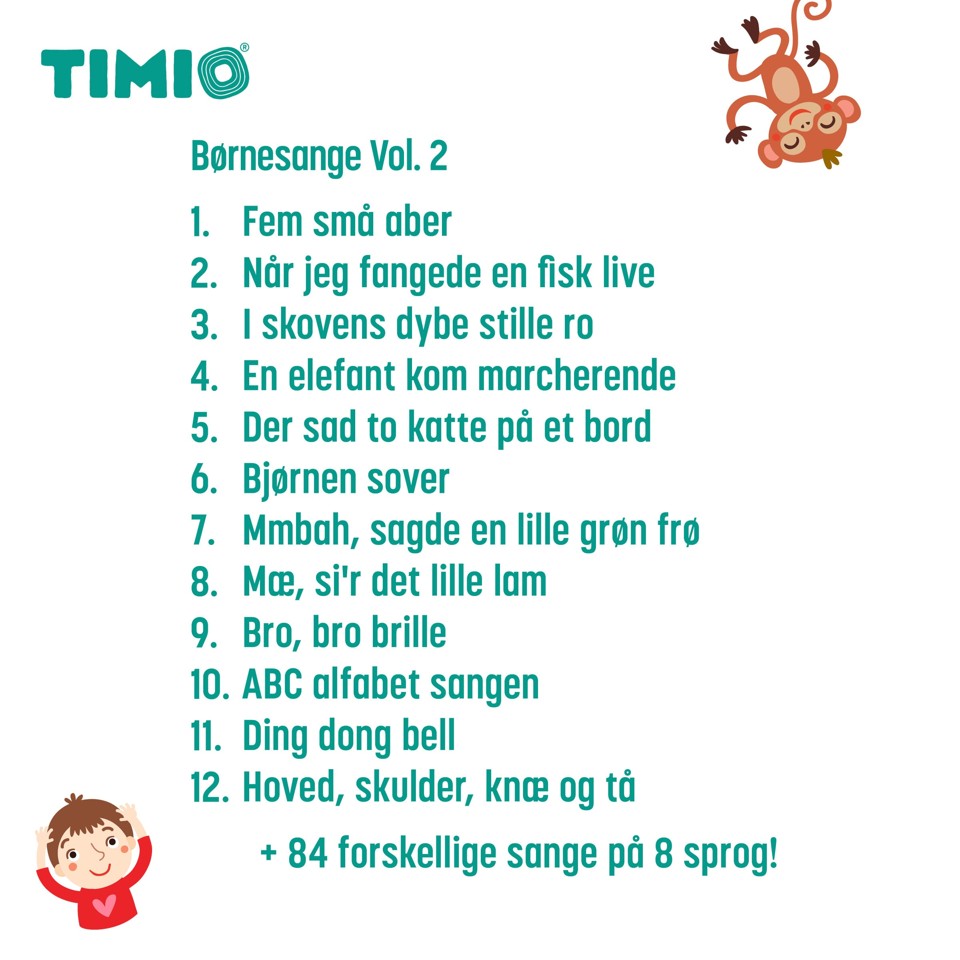 Timio - Disc sæt 2 - Tal, børnesange, havdyr, former og frugter