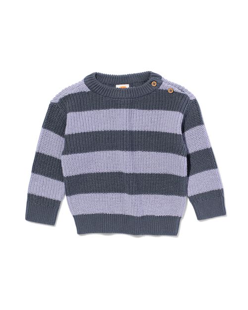 pull maillé à rayures pour bébé bleu foncé
