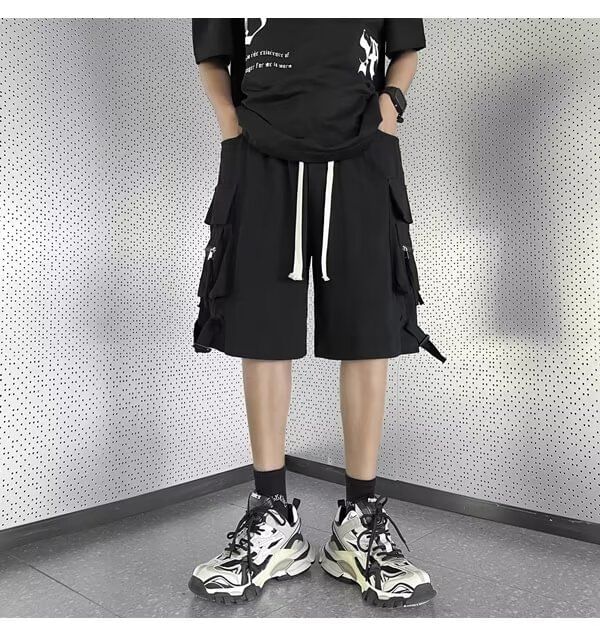 Craltuxe - Effen cargoshorts met trekkoordtaille