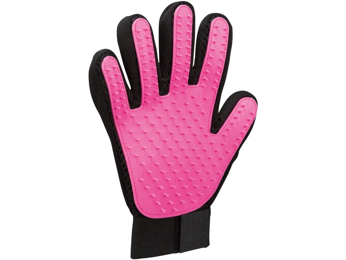 Trixie Fur care glove, 16 × 24 cm, pink/sort