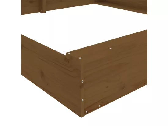 Bac à sable jeu bois marron 200 x 200 x 20 cm 02_0041524