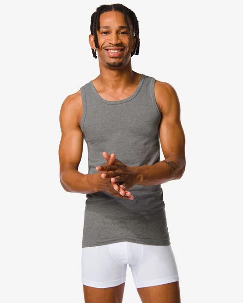 2 maillots de corps homme - sans coutures gris