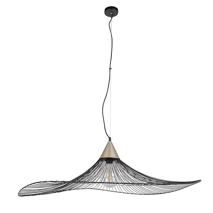 Suspension Lizzie filaire Corep Ø110cm E27 IP20 60W 230V Noir et laiton