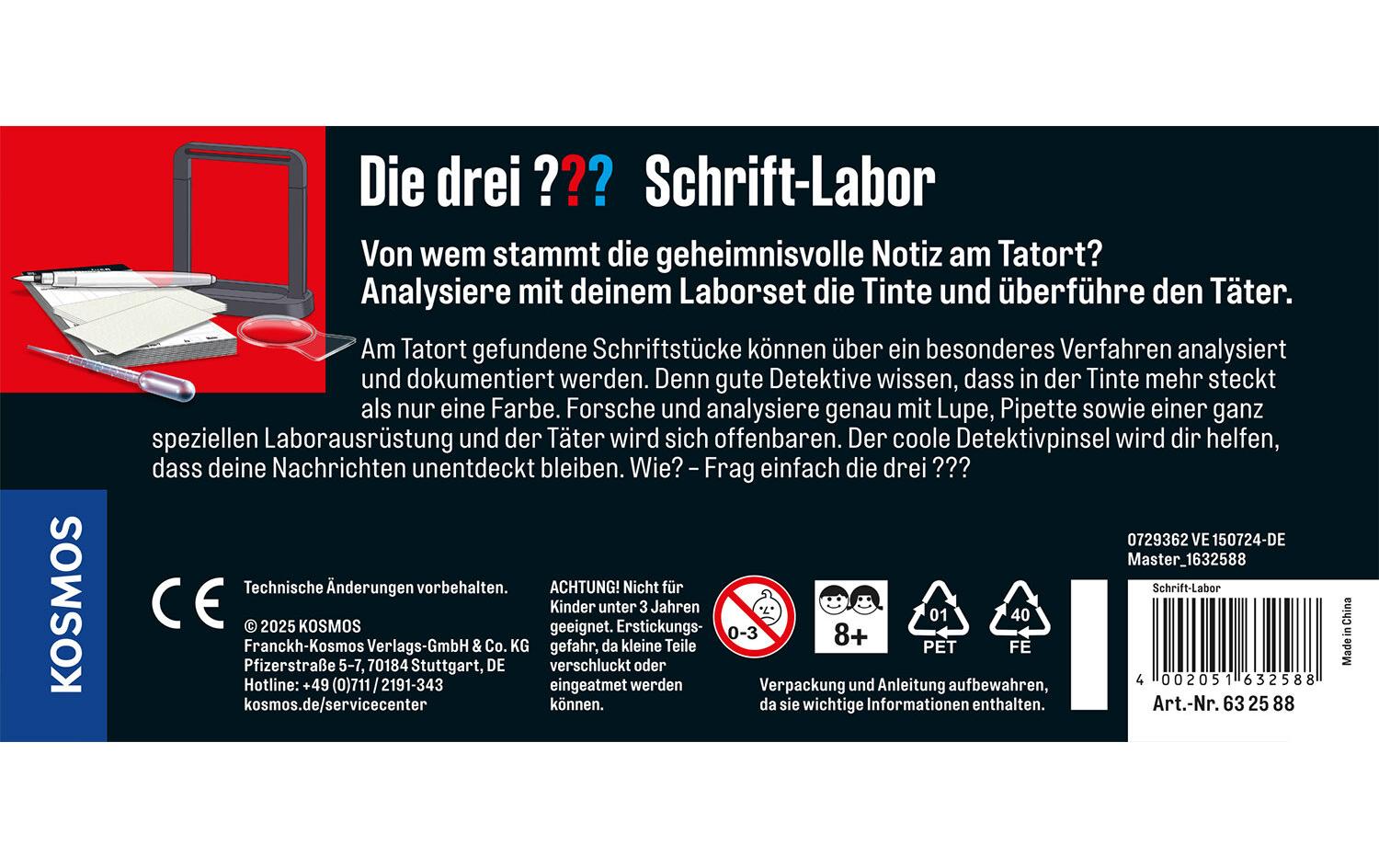 Detektivausrüstung Die drei ??? Schrift-Labor (XL-Dose)Cooles Rollenspiel für Kinder