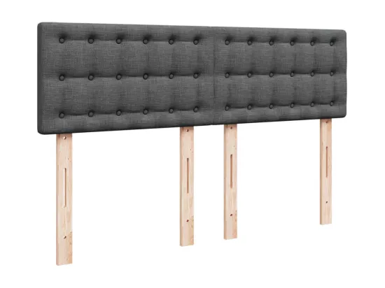 Sommier à lattes de lit avec matelas Gris foncé 140x190cm Tissu