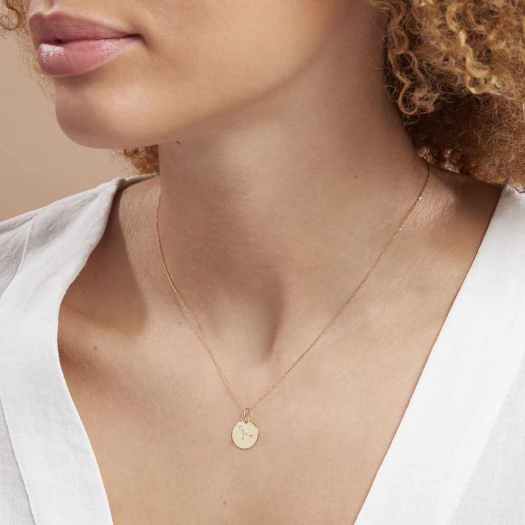 Pendentif Or Jaune Astraea Oxyde De Zirconium
