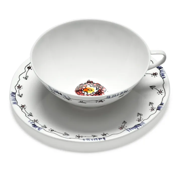 Serax Tasse et sous-tasse à Thé Anemone, Serax for Marni - Set de 2 | Milk