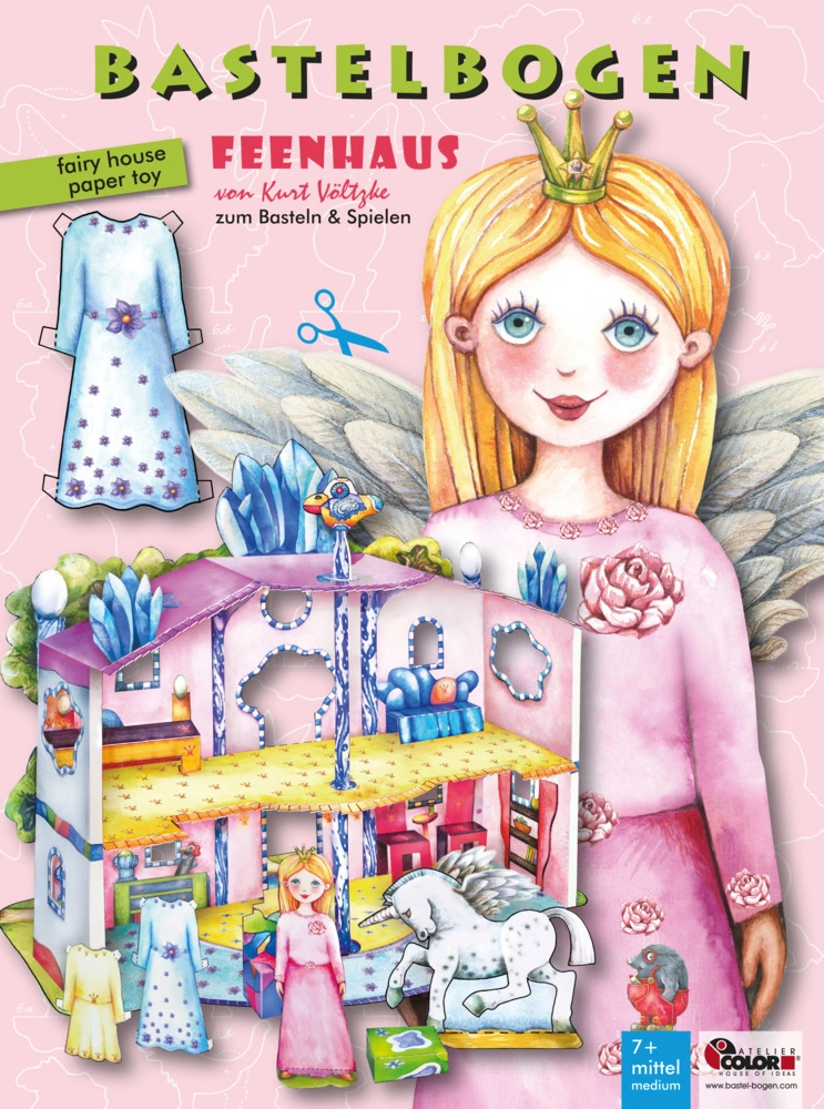 Bastelbogen Feenhaus mit Anziehpuppe