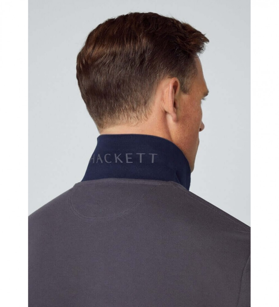 Hackett Polo Slim Fit Logo cinza