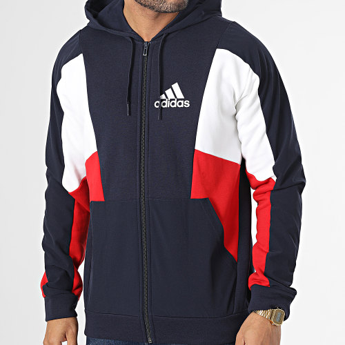 Veste Zippée Tricolore HY5935 Bleu Marine