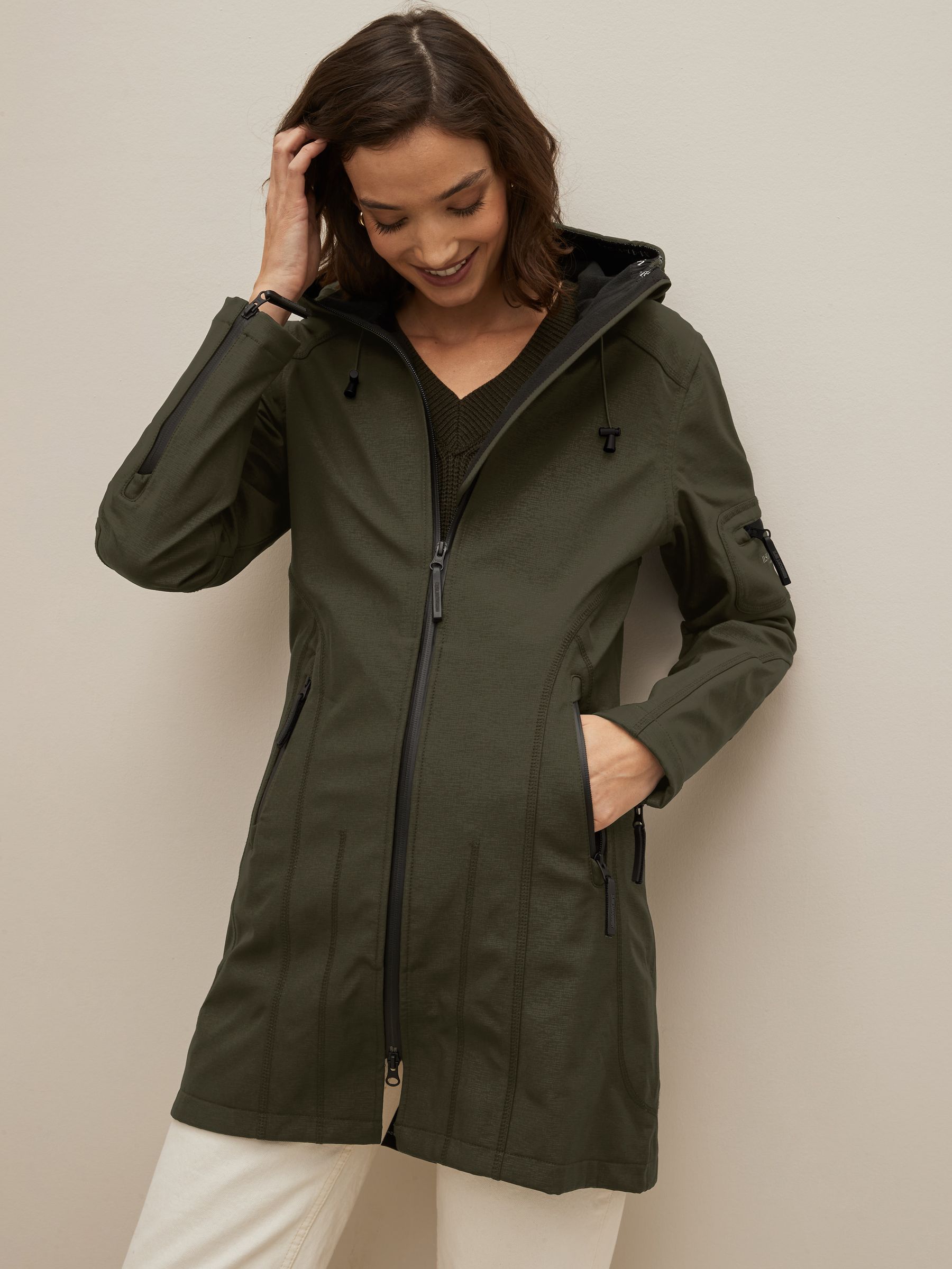 Groen - Ilse Jacobsen waterdichte functionele softshell regenjas