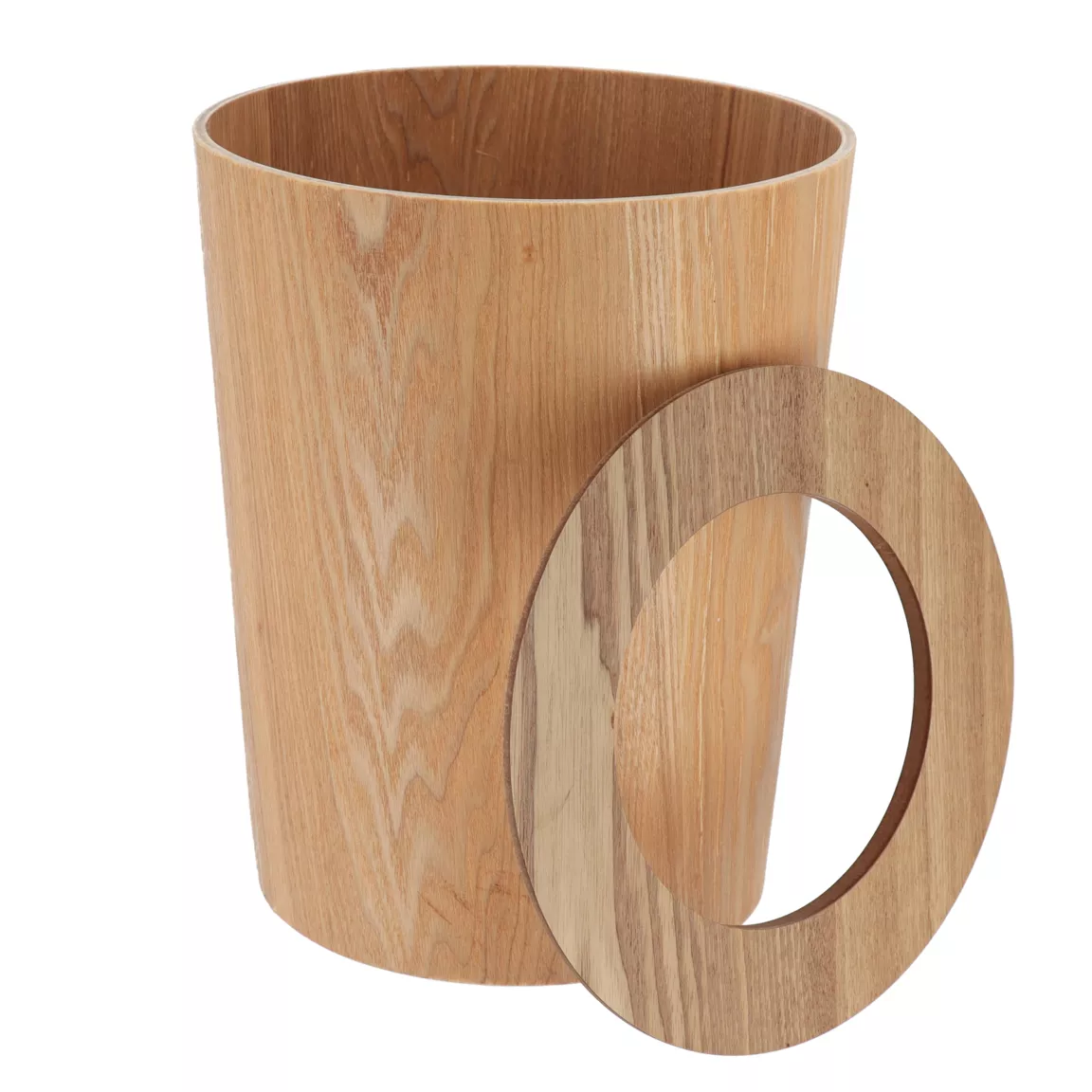 Poubelle salle de bain façon chêne Scandi Beige