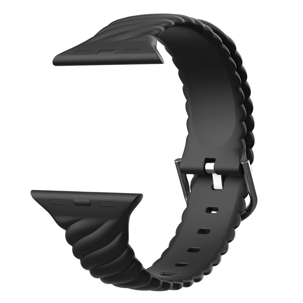 Apple Watch (42/41/40/38 mm) Silikon Armband (Gelenkumfang: 152-223mm) - Schwarz